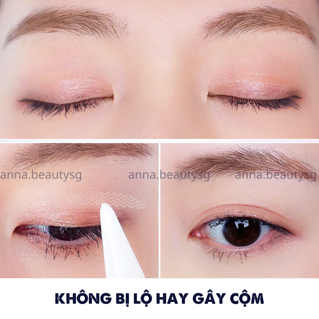 Kích mí lưới tàng hình không lộ bắng nước. miếng dán mí không cộm mắt trong suốt dễ sử dụng có sẵn 3 size