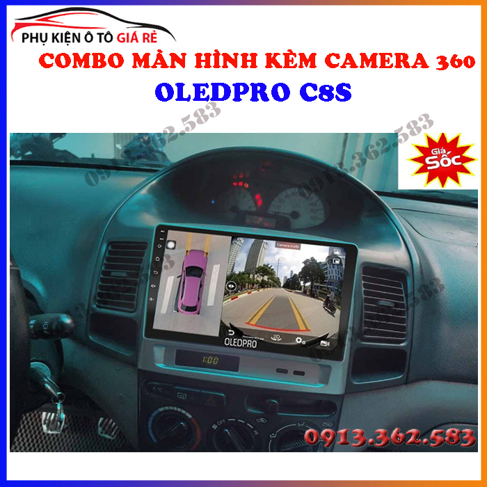 Combo màn hình liền camera 360 OLED C8S cho xe TOYOTA ALTIS 2003-2007 - linh kiện xe ô tô, lắp camera trước cho ô tô