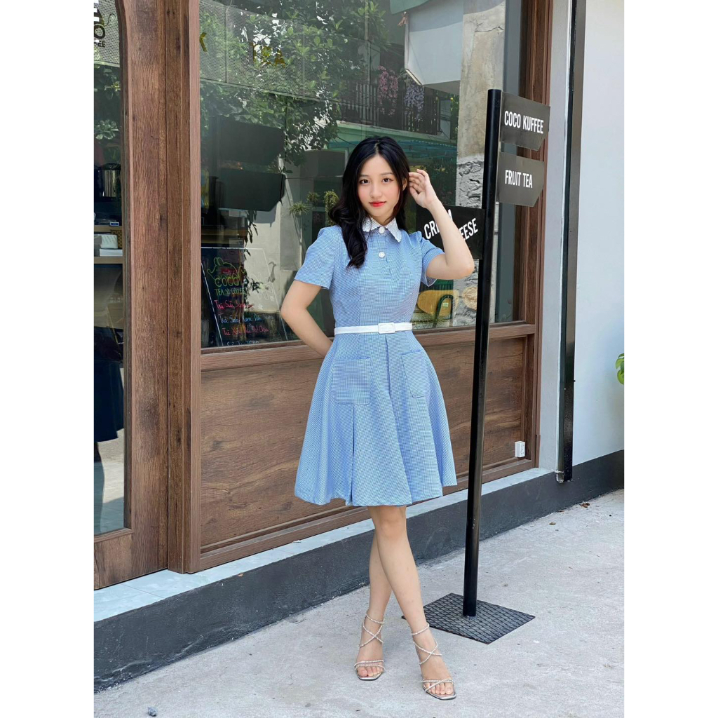 ĐẦM XANH CARO CAMELLIA DRESS ARMOUS