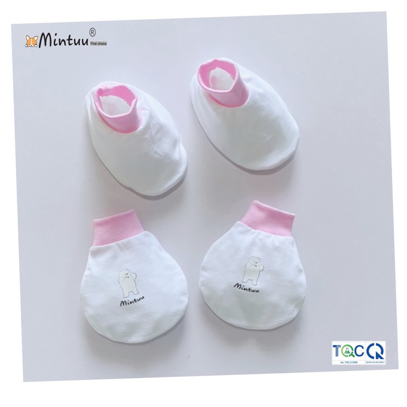 Bao tay chân sơ sinh Mintuu chất liệu cotton 4 chiều cao cấp