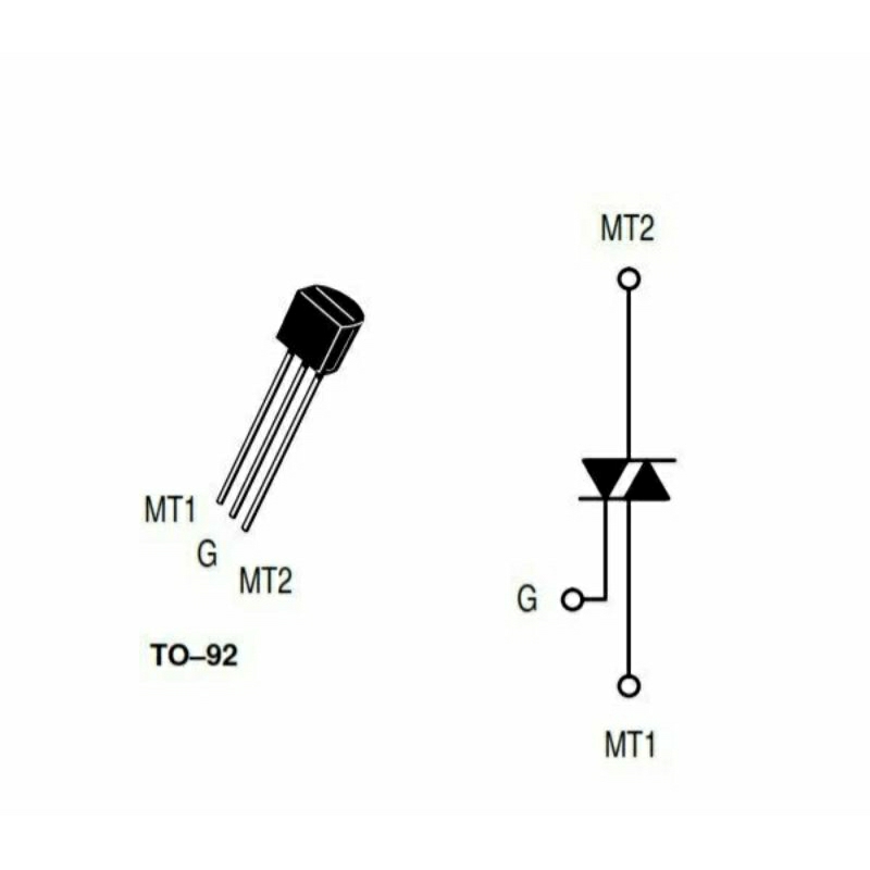(5 con) BT131-600 triac 1A 600V TO92