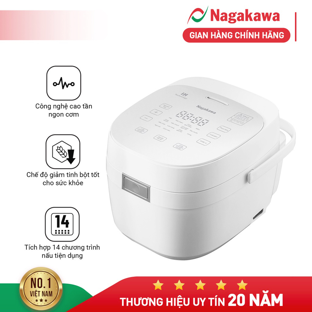 Nồi cơm điện cao tần Nagakawa NAG0140 (1.2L) - Bảo hành 12 tháng