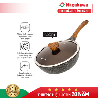 Chảo chống dính nguyên khối đáy từ Nagakawa NAG2854 (28cm) - Sử dụng được trên mọi loại bếp