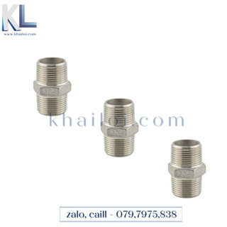 Kép inox 304-Cút nối nhanh -Nối 2 đầu ren ngoài inox
