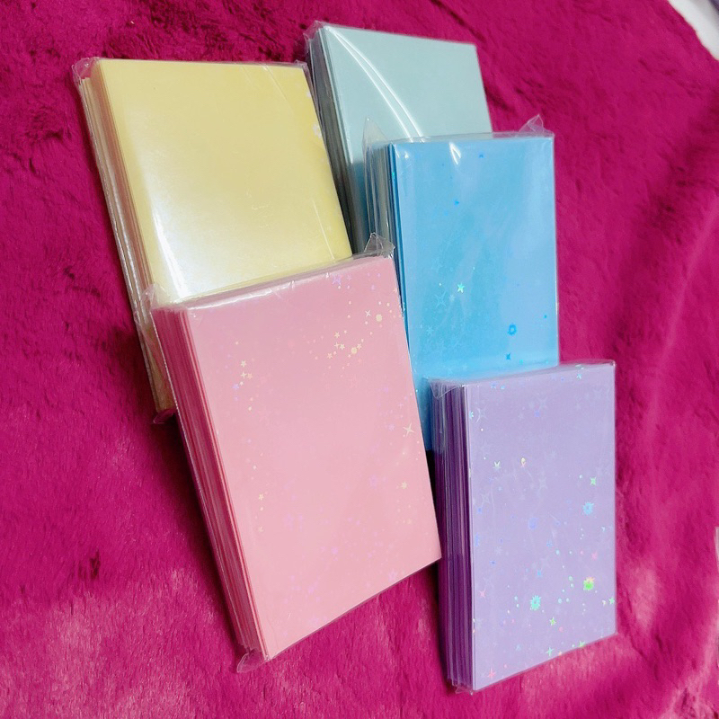 Set 50 sleeve dày bọc bảo vệ card màu pastel hologram lấp lánh