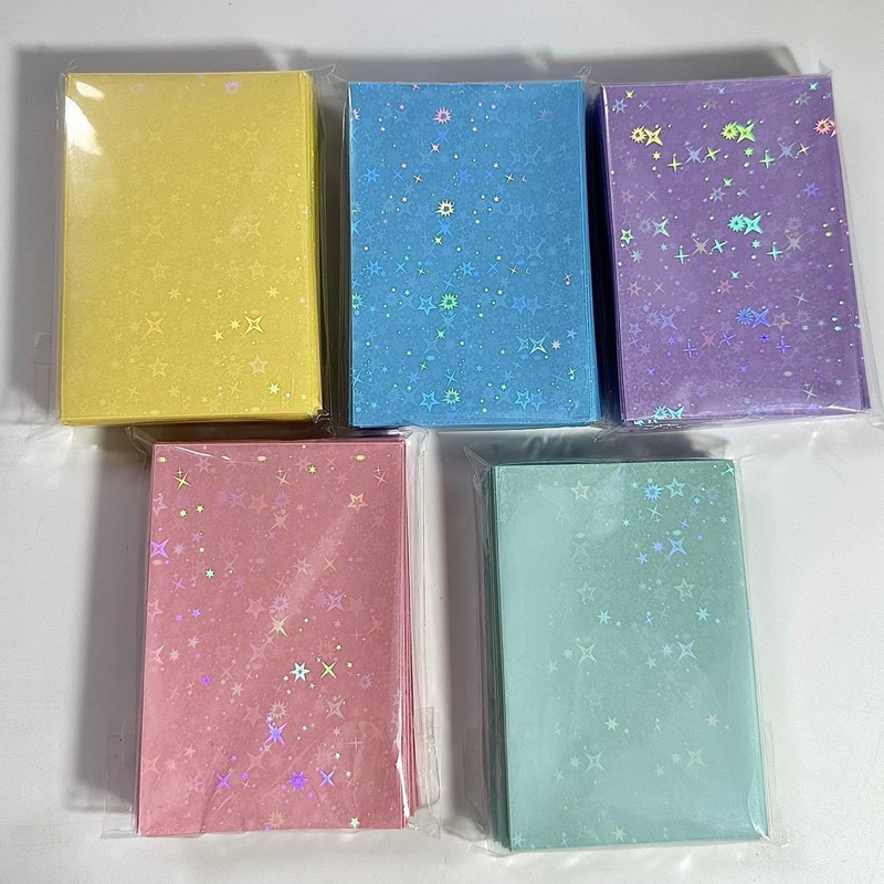 Set 50 sleeve dày bọc bảo vệ card màu pastel hologram lấp lánh