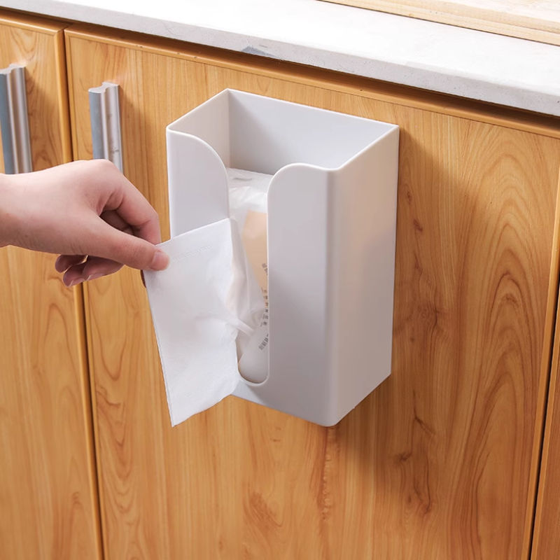 Hộp đựng giấy rút dán tường, hộp nhựa đựng khăn giấy có khe rút tiện lợi, dán tường, treo cửa tủ tiết kiệm diện tích