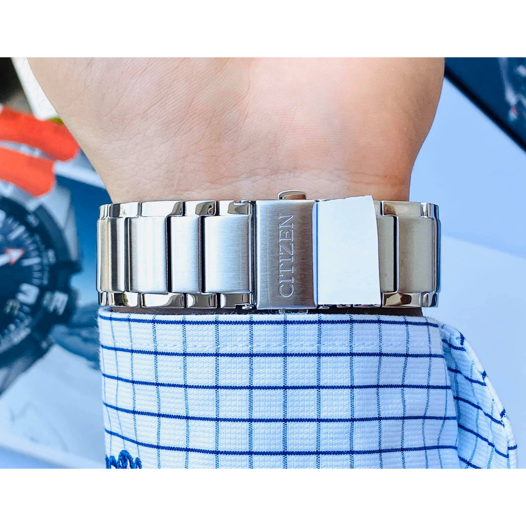 Đồng hồ đôi nam nữ dây thép Citizen Eco Drive GA1050-51A và AU1060-51A