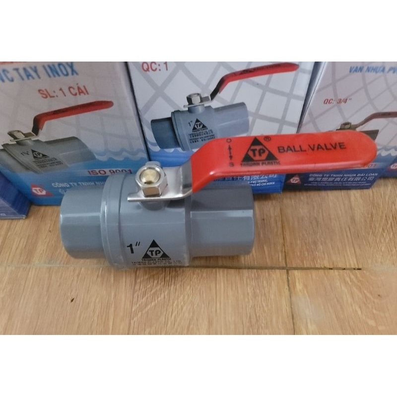 Van nhựa tay inox, van nhựa cầu xi phi 21, 27, 34, 42, 48