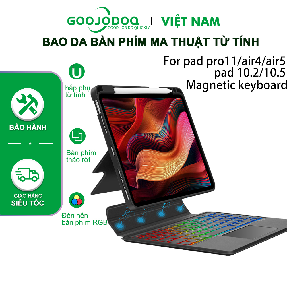 Bàn Phím Bluetooth Không Dây GOOJODOQ Từ Tính Dành Cho Ipad Pro 11 Air 5 4 10.9 Gen 9th 8th 7th 10.2 Bảo hành chính hãng