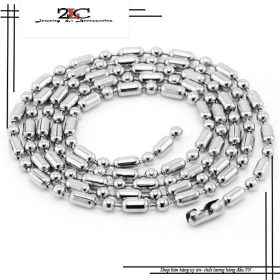 Dây chuyền inox chuỗi hạt trúc bi 2.4mm đẹp thép không gỉ- DCTbQC