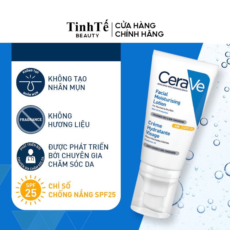 Sữa dưỡng ẩm chuyên biệt ban ngày CeraVe AM Facial Moisturising Lotion 52ML