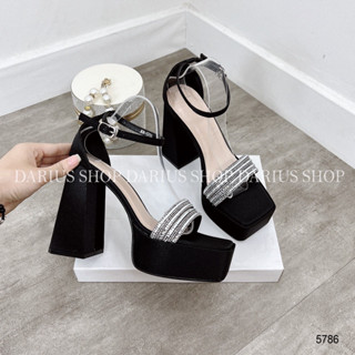 GIÀY SANDAL CAO GÓT ĐẾ ĐÚP QUAI ĐÁ GÓT VUÔNG CAO 9P ĐI CHẮC CHÂN