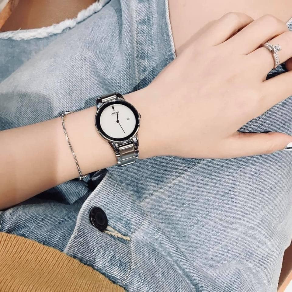 Đồng hồ đôi nam nữ dây thép Citizen Eco Drive GA1050-51A và AU1060-51A