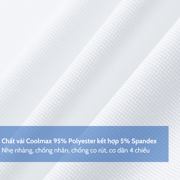 Áo polo trắng thiết kế kẻ nam tính vải coolmax APL23021