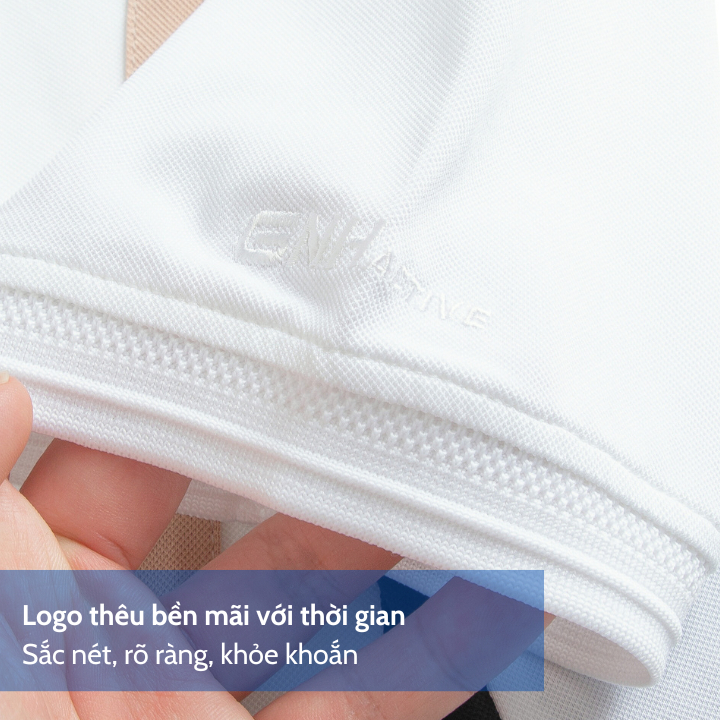Áo polo trắng thiết kế kẻ nam tính vải coolmax APL23021