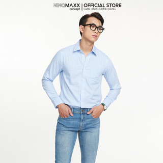 N&M Áo sơ mi nam Caro tay dài chất liệu bamboo kháng khuẩn form slim fit 2208053