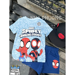 Bộ siêu nhân người nhện xanh tặng kèm mũ cho bé trai
