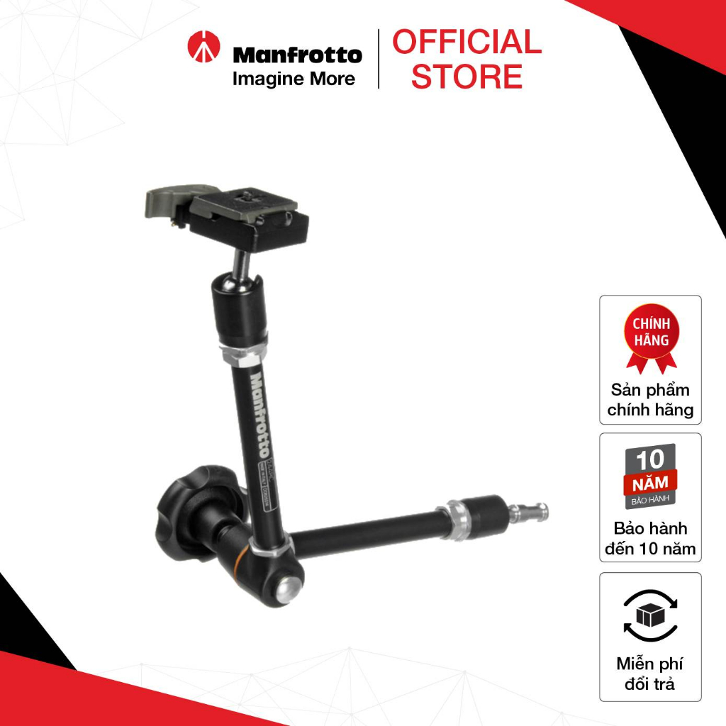 Tay Nối MANFROTTO 244RC Variable Friction Arm Kèm Đế Gắn Máy Ảnh