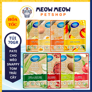 Pate Snappy Tom trái cây TÚI 70GR. Pate cho mèo Snappy Tom trái cây dạng túi.