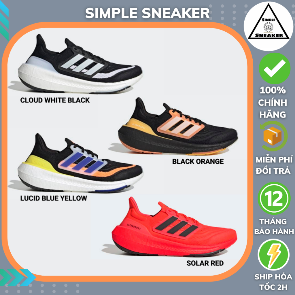 Giày Ultraboost Light 23 Màu Trắng Chính Hãng🔴SIMPLE SNEAKER🔴Adidas Ultra Boost 23 Giày Chạy Bộ Tập Gym Nam Nữ Thể Thao