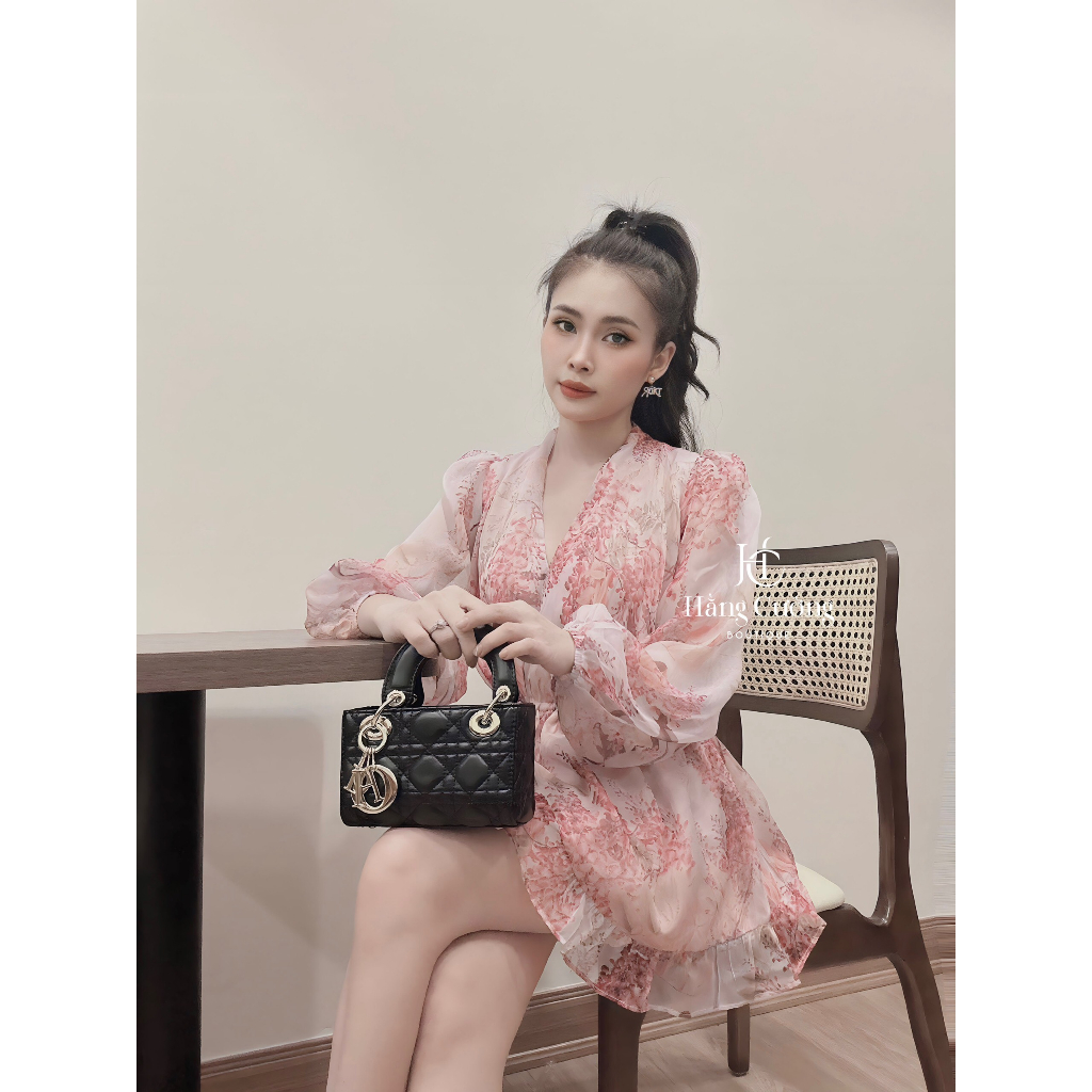 Bộ jum hoa tơ dây rút eo kèm quần lót trong quyến rũ