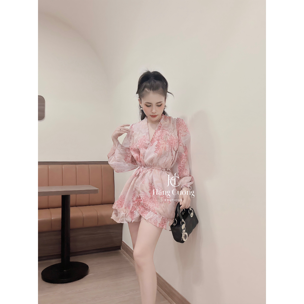 Bộ jum hoa tơ dây rút eo kèm quần lót trong quyến rũ