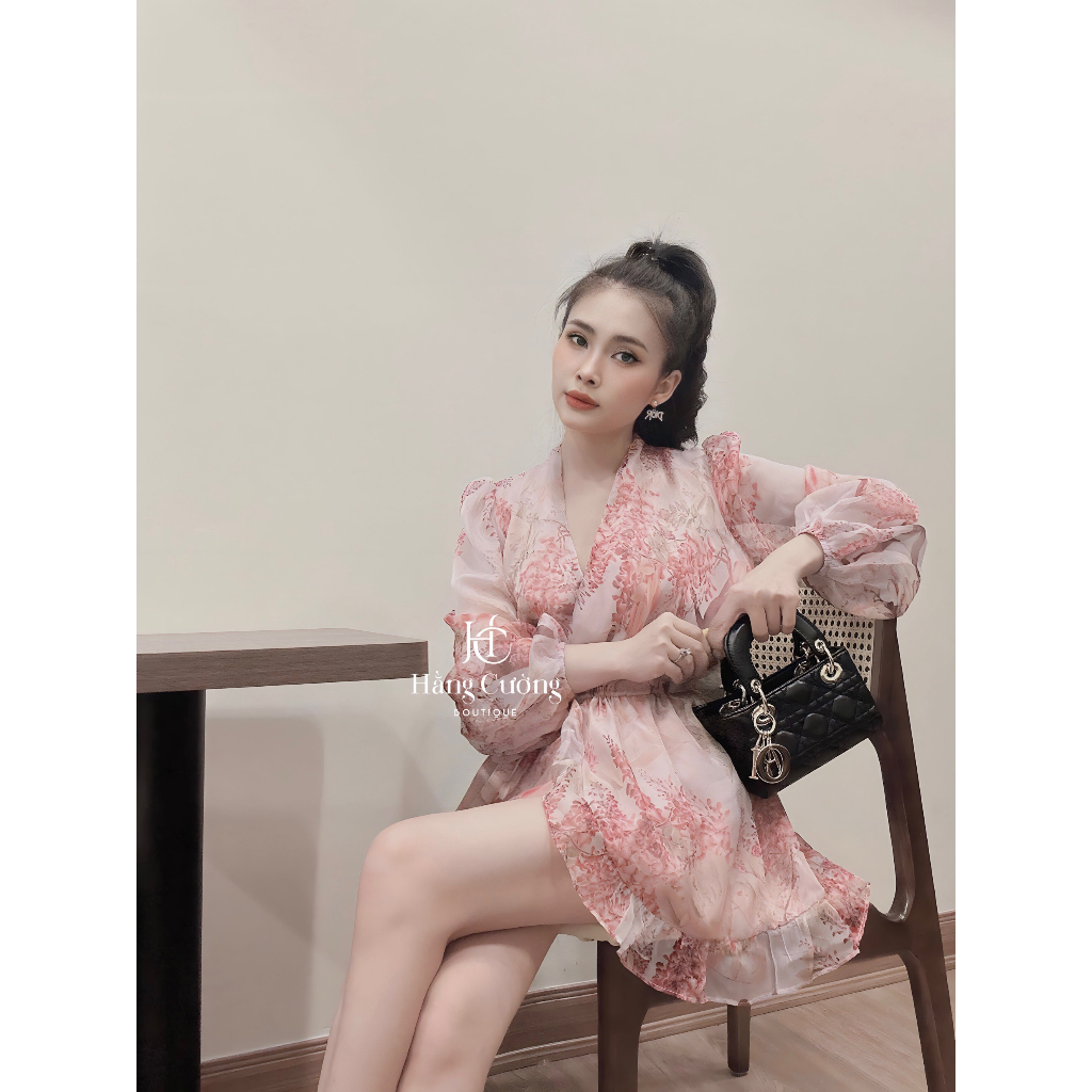 Bộ jum hoa tơ dây rút eo kèm quần lót trong quyến rũ