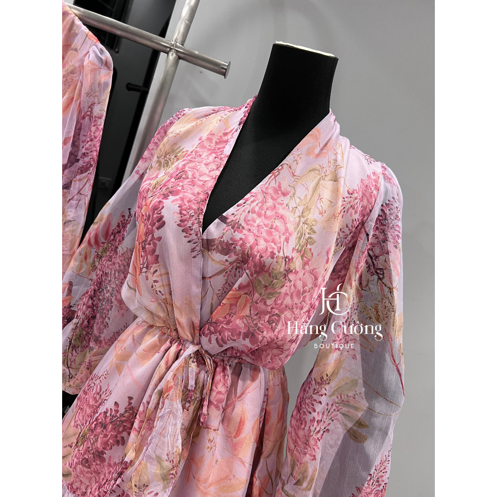 Bộ jum hoa tơ dây rút eo kèm quần lót trong quyến rũ