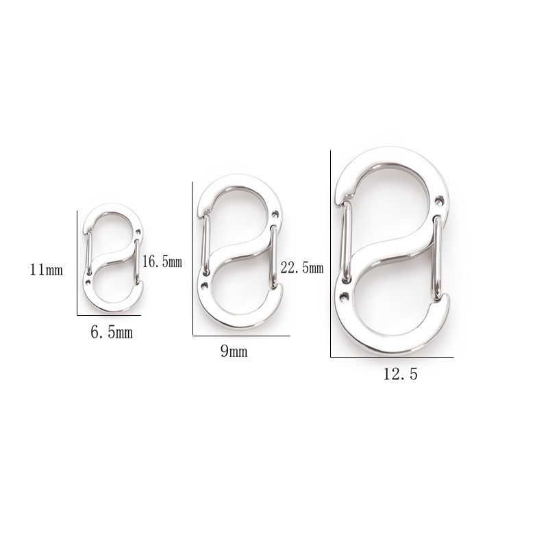 Móc khóa chữ S mini siêu nhỏ, dài 11 mm