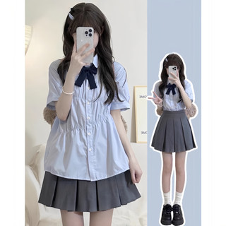 Áo kiểu nữ sơ mi ngắn tay nhún chất lụa cát hàn 5 màu xinh Kozoda SM204
