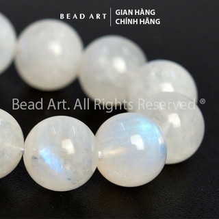 [1 Hạt] 7MM Đá Ánh Trăng, Moonstone Ánh Cầu Vồng (Loại A), Mệnh Kim, Thuỷ, Đá Phối Vòng Tay Phong Thuỷ, Chuỗi Hạt S46