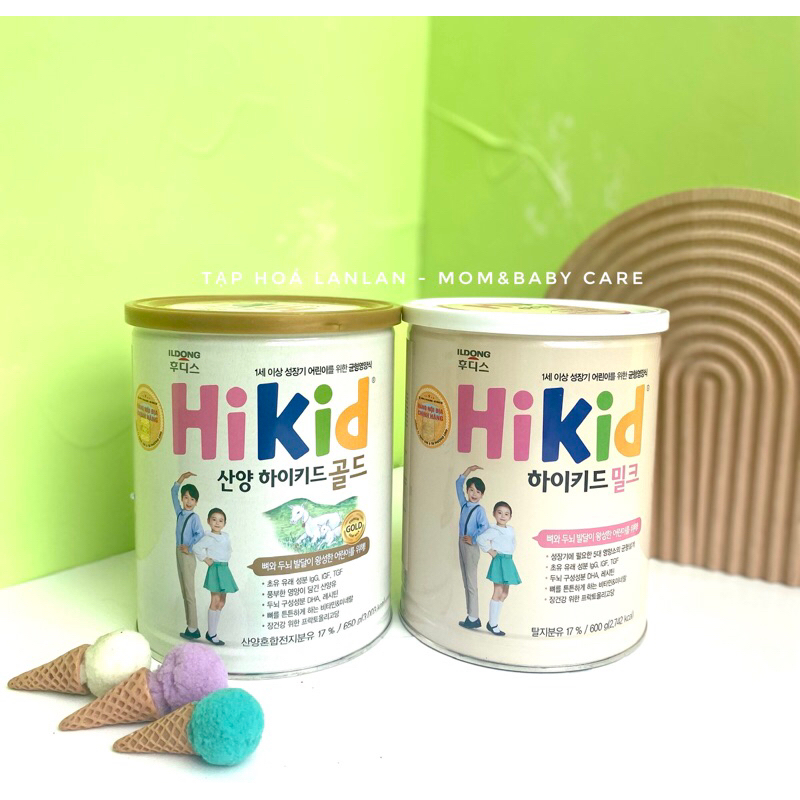 SỮA HIKID VANI , SOCOLA VÀ SỮA DÊ HIKID 600GR