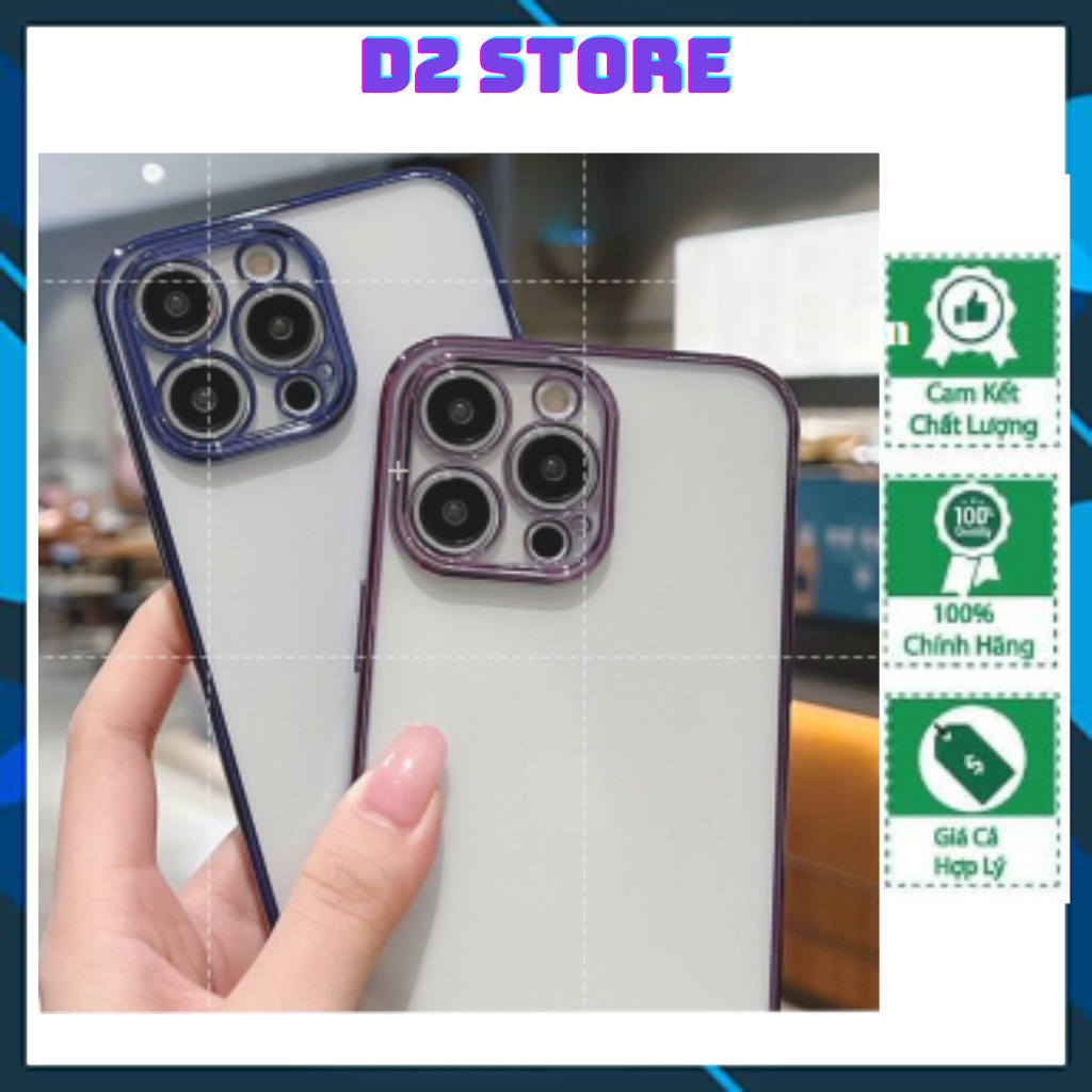 Ốp Lưng iphone Viền Si Vuông sang Trọng Cho iphone 6plus-13promax- D2 Store .