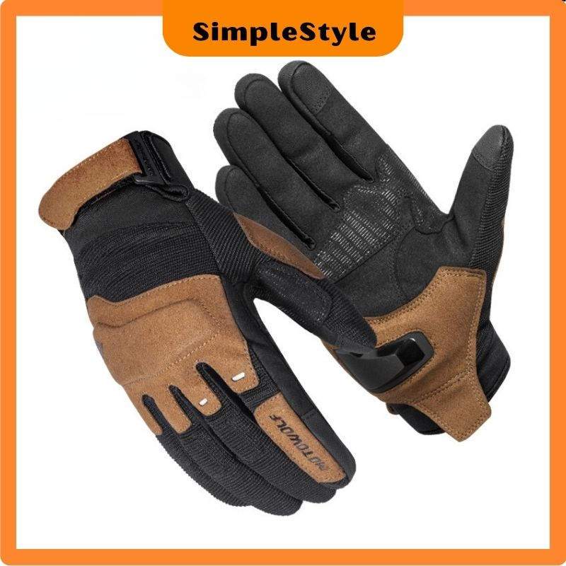 Găng Tay Đi Xe Máy MOTOWOLF Chính Hãng - Bao Tay Phượt MDL0325 Da Lộn Cao Cấp Cảm Ứng Điện Thoại