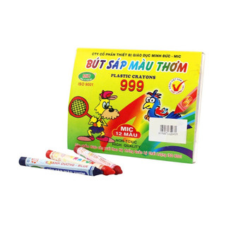 Bút Sáp Mic - Sáp Tô Màu Thơm Cho Bé - Hộp Sáp Màu 12 Bút