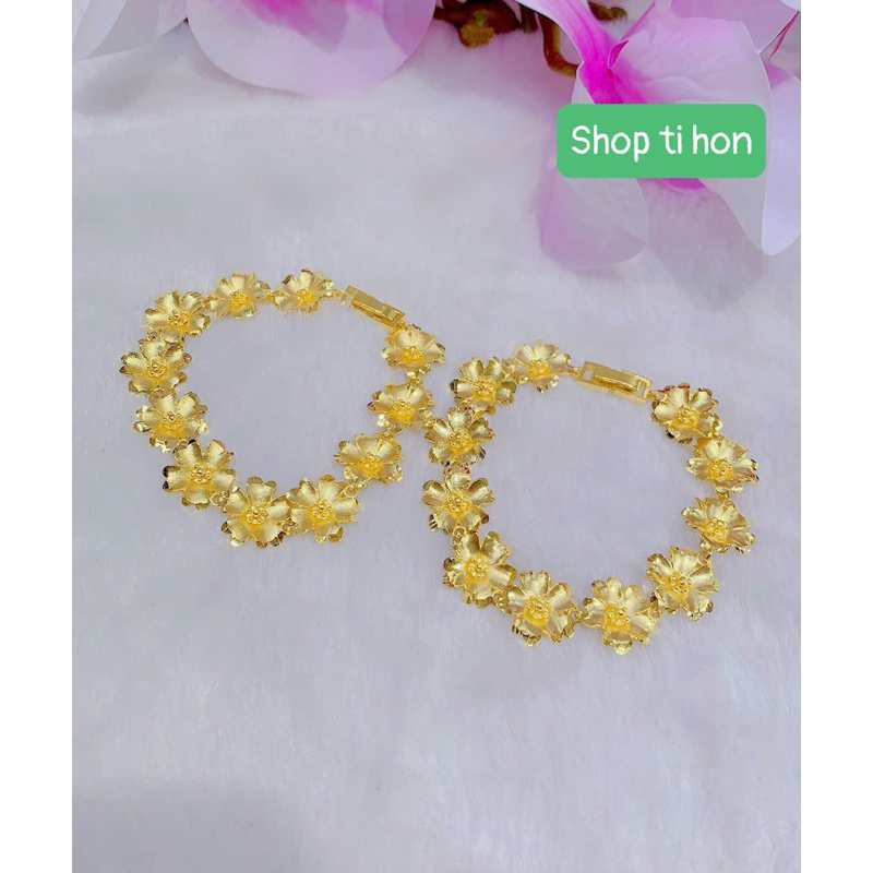 Lắc tay hoa mai 2 chỉ mạ vàng 24 cao cấp mẫu mới về