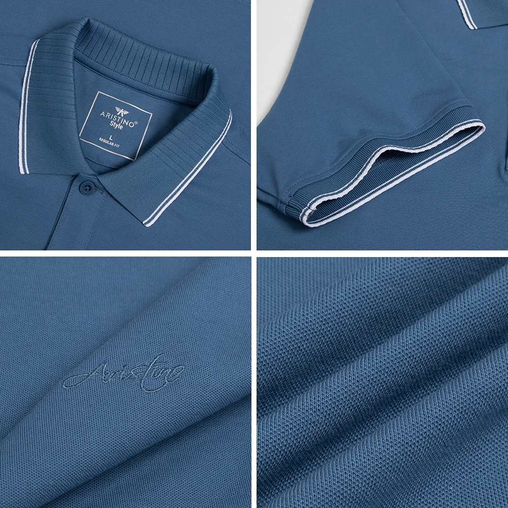 Áo polo ngắn tay ARISTINO phom suông nhẹ, chất cotton mềm mại, thoáng khí - APS035S3