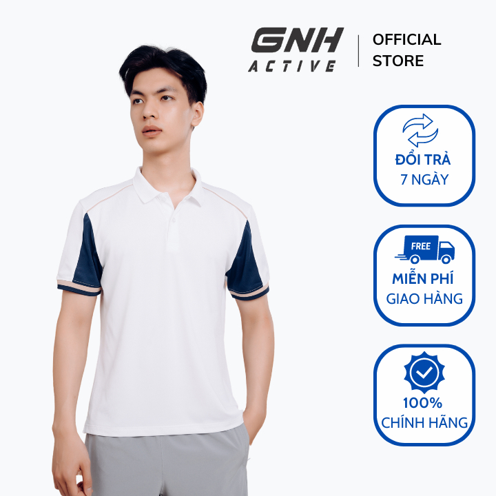 Áo Polo Nam GNH Active 23027 I Áo Polo Chất Vải Coolmax Phối Màu Basic Nam Tính Thanh Lịch