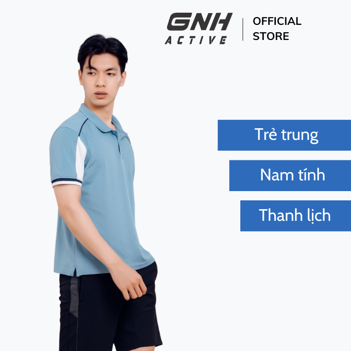 Áo Polo Nam GNH Active 23027 I Áo Polo Chất Vải Coolmax Phối Màu Basic Nam Tính Thanh Lịch