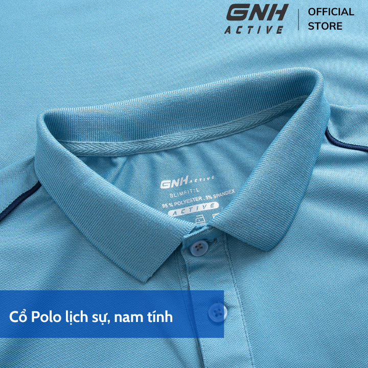 Áo Polo Nam GNH Active 23027 I Áo Polo Chất Vải Coolmax Phối Màu Basic Nam Tính Thanh Lịch