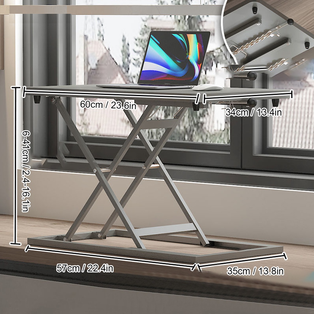 Bàn Máy Tính Điều Chỉnh Độ Cao – Bàn Nâng Máy Tính Đứng Làm Việc Di Động Kích Thước 60cmx35cm - NTT102