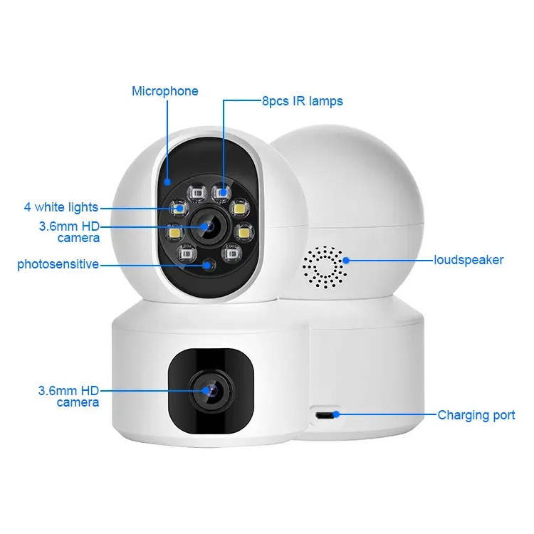 Camera IP Wifi App Yoosee IP YS2031 Dual Trong Nhà 2 Mắt FullHD Quay màu ban đêm