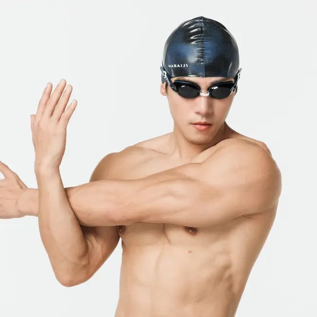 Mũ bơi Silicon 500 hiệu Nabaiji - Xanh đen Mirilik