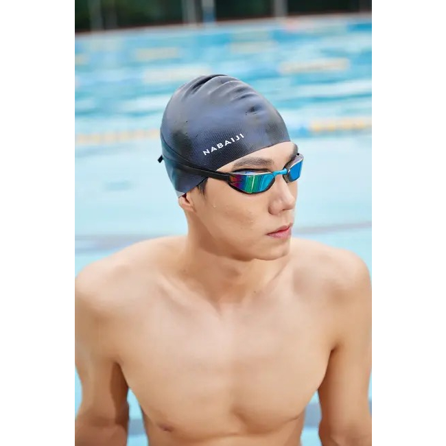 Mũ bơi Silicon 500 hiệu Nabaiji - Xanh đen Mirilik