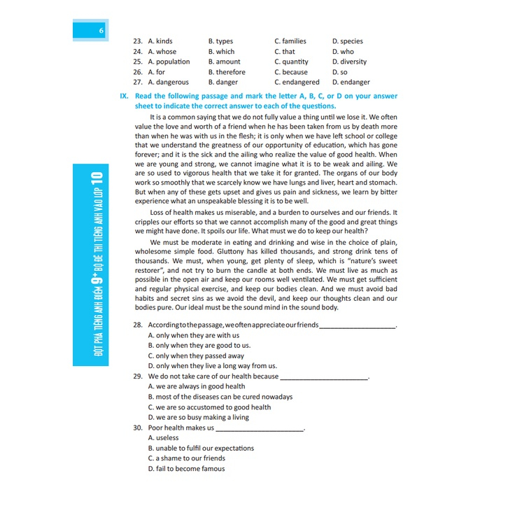 Sách Lớp 9 - Đột phá tiếng Anh điểm 9+  - Có đáp án- Bùi Văn Vinh-minhthangbooks