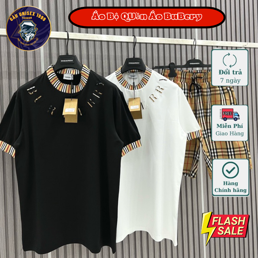 Bộ Quần Áo BBR Vòng CỔ 💝 Chất Vải 3158 Thoáng Mát Mùa Hè Nam Nữ
