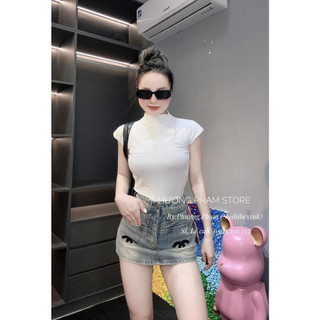 Quần giả chân váy jean dáng ngắn sexy nữ  in túi siu hót hàng loại 1 xịn đét