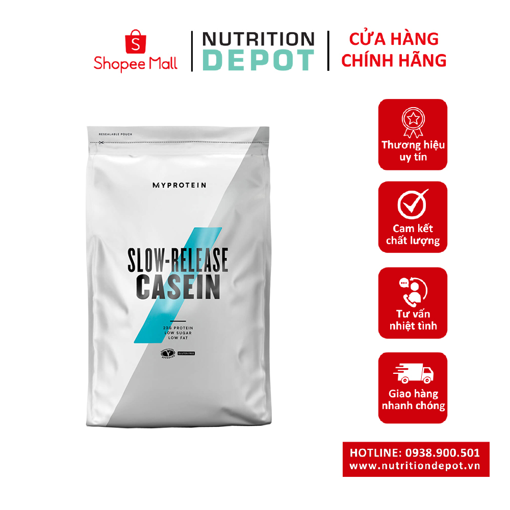 Slow Release Casein Myprotein (Protein Casein) - Hỗ trợ tăng cơ suốt đêm- Nutrition Depot VN
