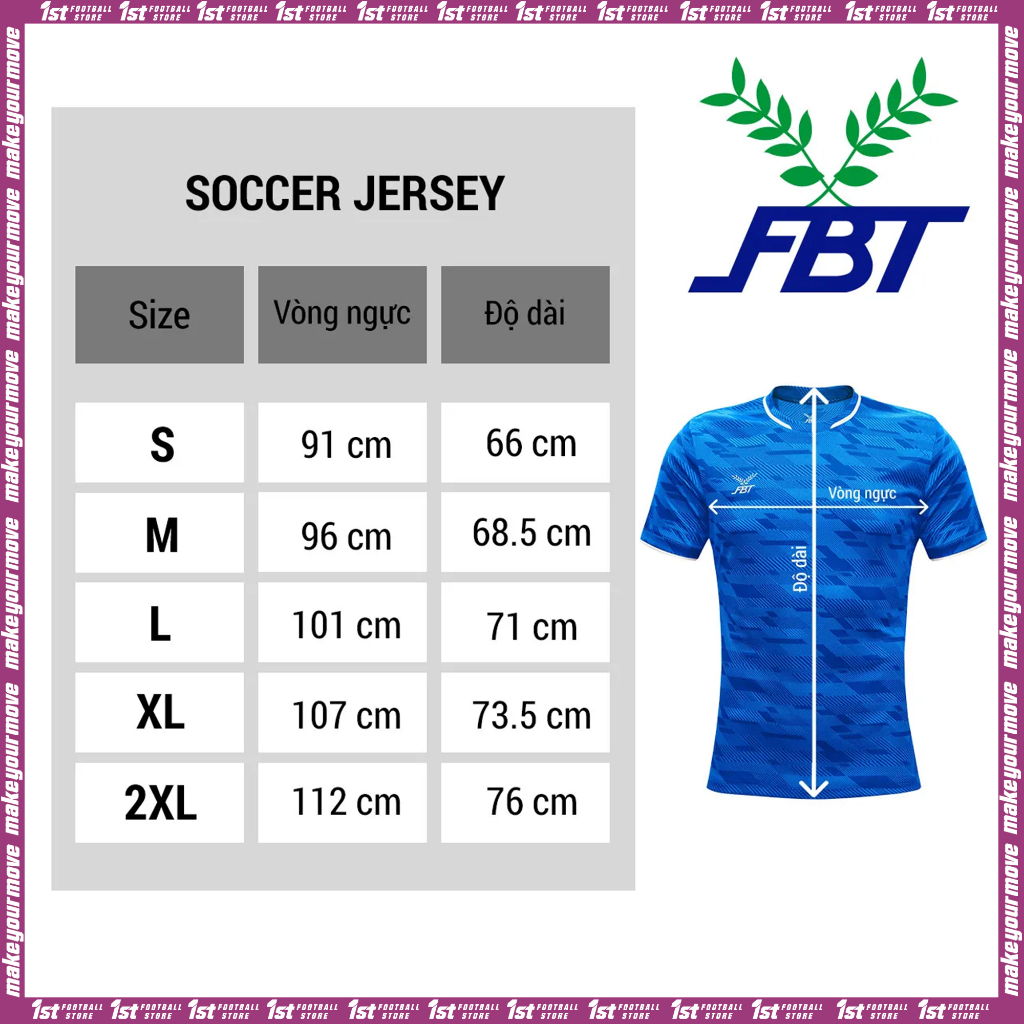 Áo bóng đá trơn cổ tròn mã 12272 - Thương hiệu FBT Thái Lan